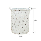 HULIANFU Organizer Canvas Laundry Basket Waterproof Large Capacity Laundry Hamper Dirty Clothes Storage Basket Toy Home Storage Bin 45x35