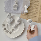 HULIANFU Nordic Mythology David Mini Statue Imitation Plaster Statue Desktop Decoration Ornaments Portraits Bust Drawing Practice Crafts