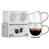 HULIANFU JANKNG Heat-Resistant Double Wall Glass Cup Beer Coffee Cup Set Handmade Beer Tumbler Mug Tea Whiskey Mugs Transparent Drinkware