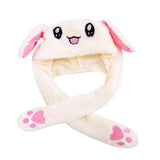 HULIANFU Lovely Luminous/no light Plush Rabbit Hat Funny Play Toy Up Down Moving Bunny Ears Toy Hat Girlfriend Children Gifts
