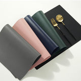 HULIANFU Rectangular Table Mat PU Leather Placemat  Waterproof Greaseproof  Pad Kitchen for Dining Anti-Scalding Insulation
