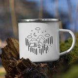 HULIANFU Night Forest Mountain Print Enamel Creative Coffee Tea Water  Milk Cups Camping Mugs Handle Drinkware Vacation Hiking Mug Gifts