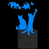 HULIANFU Light Switch Sticker Luminous Wall Stickers Cartoon Glow in the Dark Sticker Decal for Kids Room Decoration Home Decor Cat Fairy
