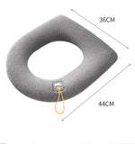 HULIANFU Winter Warm Toilet Seat Cover Closestool Mat 1Pcs Washable Bathroom Accessories Knitting Pure Color Soft O-shape Pad Bidet Cover