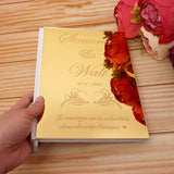 HULIANFU Personalized Wedding Guestbook Acrylic Mirror Cover Signature Books Customized Gift Engagement Souvenir Party Decor Favors