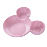 HULIANFU Kid Cartoon Mouse Mickey Bowl Dishes Lunch Box Kid Baby Children Infant Baby Rice Feeding Bowl Plastic Snack Plate Tableware