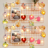 HULIANFU Ins Iron Grid Home Wall Decoration Photo Frame Wall Art Display Storage Shelf Organizer DIY Rack Holder Girl Bedroom Decoration