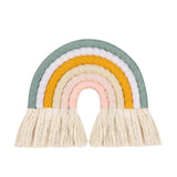 HULIANFU Lines Macrame Rainbow Hanging Ornament DIY Rope Handmade Woven Wall Decor Baby Girls Room Decor Home Nursery Decor