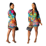 hulianfu Silk Women Formal Ladies Dress Sexy Shirt Dress Fashion Short Sleeve Dress
