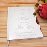 HULIANFU Personalized Wedding Guestbook Acrylic Mirror Cover Signature Books Customized Gift Engagement Souvenir Party Decor Favors