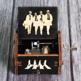 HULIANFU New Black Castle In The Sky Queen  Music Box Wooden Music Box Birthday Gift Antique Carved Wooden Handle