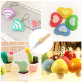 HULIANFU KAOBUY Felting Needles Wool Felt Tools with Eight Needles Tool Craft Felt Needle with Solid Wood Handle With Finger Cots