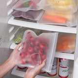 HULIANFU Silicone Food Storage Bag Reusable Stand Up Zip Shut Bag Leakproof Containers Fresh Bag Food Storage Bag Fresh Wrap Ziplock Bag