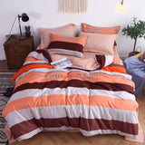 HULIANFU Nordic Duvet Cover Set Leaf Striped Star Bedding Set Single Double Queen King Size240x220 Simple Polyester Quilt Cover Bed Sheet