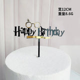 HULIANFU New Cartoon Happy Birthday Acrylic Cake Topper Cute Boy Witch Cake Topper For Kids Birthday Party Cake Decorations Baby Shower