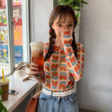 Hulianfu Angel Print Sheer Blue Black Mesh Long Sleeve Blouse Shirts Women Spring Summer Pullovers Elegant Sexy See Through Tops