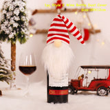 HULIANFU   Xmas Wine Bottle Dust Cover Noel Navidad Christmas Decoration for Home Dinner Decor Christmas Gift Tree Ornament New Year 2023