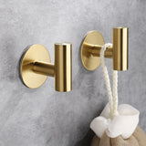 HULIANFU MR AND MS-Golden Brushed Coat Hangers Wall Mounted Hook For Home Self Adhesive Bathroom Rack 4pcs/set