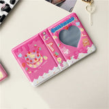 HULIANFU Kawaii Bear photo album 3 Inch Love Heart Hollow Kpop Card Binder Name Card Book Photo Album Card Photocard ID Holder 40 Pockets