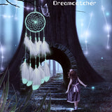 HULIANFU Original silver gray dream catcher 2 ring Indian feather hanging art gifts to bestie friends creative valentine's day gifts