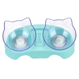 HULIANFU Non-Slip Pet Bowls For Cats Food Cat Water Bowl Double Cat Bowl Dog Bowl Pet Feeding Cat Dogs Feeder Protection Cervical