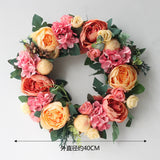 HULIANFU Peony simulated garland Rattan ring decoration Photography props Wedding wreath Flower home door Decoration