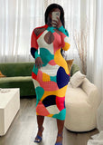 hulianfu Ladies Color Fashion Autumn Pit Strip Long Sleeve Slim Fit Temperament Elegant Simple Dress