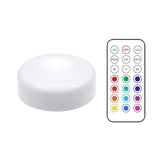 HULIANFU LED Puck Light Remote Control Dimmable Wireless Touch Sensor Battery Operated Portable Kitchen Hallway Closet Cabinet Night Lamp