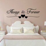 HULIANFU WJWY Romantic Love Always Forever Wall Stickers Living Room Wall Decoration Bedroom Home Decor Vinyl Wall Decals Art Murals