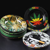 HULIANFU Metal Tobacco Herb Rolling Tray Cigarette Paper Rolling Tray Plate Cigar Cigarette Ashtray Discs for Smoke Cigarette Ash Trays