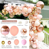 HULIANFU Macaron Pink Balloon Garland Arch Kit Wedding Birthday Party Decoration Kids Globos Gold Confetti Latex Ballon Baby Shower Girl