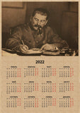 HULIANFU Russian Version Kraft Paper Posters of The Soviet Union CCCP USSR President Stalin Marx Lenin  Calendar Sticker Home Decor