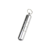 HULIANFU Silver Aluminum Alloy Cigarette Box Waterproof Cigarete Case Pill Toothpick Capsule Holder with Keychain Mens Gift