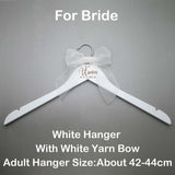 HULIANFU Personalized Wedding Hanger Bridal Shower Gift Engrave Name Wood Hanger Bridesmaid  Groomsmen Hanger Laser Cut Dress Hanger