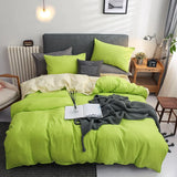 HULIANFU Nordic Double Color Bedding Set Single Queen King Duver Cover Set 240x220 Bed Sheet Bed Linen Pillowcase Gray Pink Quilt Covers