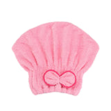 HULIANFU Microfibre Quick Hair Drying Bath Spa Bowknot Wrap Towel Hat Cap For Bathroom 7 Colors Solid Color Bathroom Accessories FPing