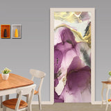 HULIANFU  PVC Self-Adhesive Waterproof Door Sticker Modern Abstract Light Luxury Hand-painted Artistic Landscape Wallpaper 3D Home Decal