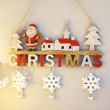 HULIANFU Wooden Christmas Door Wreath Oranments Wall Xmas Dec Merry Christmas Decor For Home  Happy New Year Naviidad Door Wreath