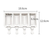HULIANFU Silicone Ice Cream Mold  4 Holes Popsicle Cube Maker Mould Chocolate Tray Kitchen Gadgets Dining Bar Home Garden  Baking Tools