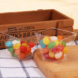 HULIANFU panacota plastic cup 50Pcs desert cup Clear Portion Transparent Trapezoidal Food container 60ml glasses for desserts Yogurt cups