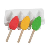 HULIANFU Silicone Ice Cream Mold  4 Holes Popsicle Cube Maker Mould Chocolate Tray Kitchen Gadgets Dining Bar Home Garden  Baking Tools