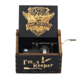 HULIANFU New Black Castle In The Sky Queen  Music Box Wooden Music Box Birthday Gift Antique Carved Wooden Handle