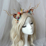 HULIANFU 2023 Elk Antler Headband Forest Branch Deer Ear Christmas Party Headwear Hair Accessories Easter Stage Show Photo Prop For Kids Adult