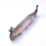 HULIANFU Retro Incense Burner Dragon Boat Incense Stick Holder Traditional Chinese Design Hand Carved Carving Censer Ornaments Home Decor