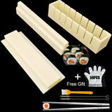 HULIANFU IYouNice 11Pcs/Set Sushi Maker Equipment Kit,Japanese Rice Ball Cake Roll Mold Sushi Multifunctional Mould Making Sushi Tools