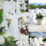 HULIANFU Organza Chair Sashes Bow Chair Covers Organza Fabric DIY Knot Chair Tie for Party Events Wedding Decoration 18cmx275cm