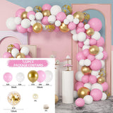 HULIANFU Macaron Pink Balloon Garland Arch Kit Wedding Birthday Party Decoration Kids Globos Rose Gold Confetti Latex Ballon Baby Shower