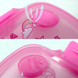 HULIANFU New Unicorn Lunch Box Food Grade PP Cartoon Student Kids Back to School Division Breathable Bento Boxes with Spoon