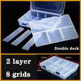 HULIANFU Plastic box Container Screw Holder Case Practical Compartment Jewelry Earring Display case plastic Organizer beads storage boxes
