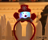 HULIANFU 2023 Christmas Headband with Flashlight Christmas Decorations Gifts Hair Clips Antler Headbands New Year Decoration Santa Headband